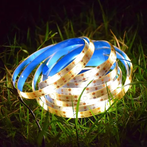 Miniatura 8 de Tira de luces LED solares para exteriores, impermeable, 10 pies, cinta cortable, iluminación de 3000 K, blanco cálido con 8 modos para valla