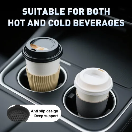 Miniatura 5 de Portavasos para automóvil, soporte de silicona mejorado 2025, protector de bebidas para fijar tazas de agua y bebidas, accesorios de inserción