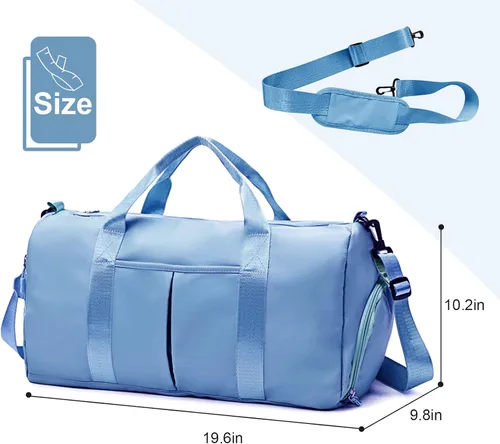 Miniatura 2 de ZGWJ Bolsa de viaje de lona, impermeable, plegable y expandible, bolsa de fin de semana para natación, deportes, gimnasio