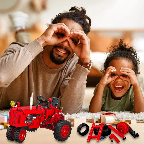 Miniatura 6 de Juego de 302 piezas de bloques de construcción, modelos clásicos de tractor agrícola para niños, kit de ingeniería de construcción para niños