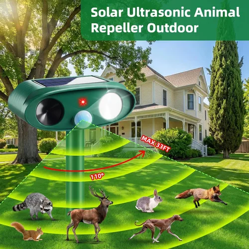 Miniatura 2 de 2026 Sonic Fortress Pro - Repelente de ciervos, repelente solar ultrasónico de animales al aire libre, ardilla, mapache, fortaleza, disuasorio