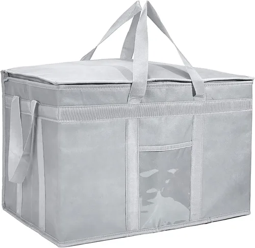 Miniatura 21 de Yalin XXXL - Bolsa térmica grande con aislamiento, enfriador de espuma de poliestireno para mantener los alimentos calientes o fríos, bolsa Negro
