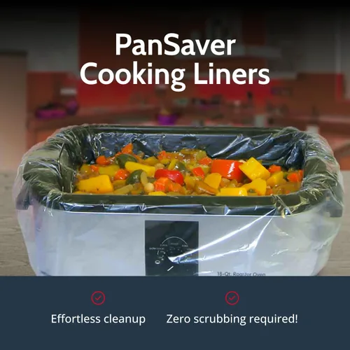 Miniatura 2 de PanSaver Revestimientos de cocina – Forros desechables para asar eléctricos para limpieza instantánea sin fregar – Transparentes, 2