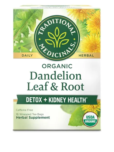 Miniatura 9 de Traditional Medicinals Té, raíz de diente de león tostado orgánico, apoya la función renal y la digestión saludable, 16 bolsas de té