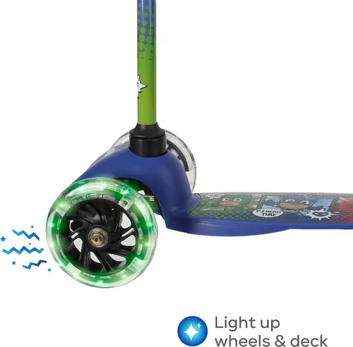 Miniatura 2 de Self Balancing Kick Scooter with Light Up Wheels, Extra Wide Deck, 3 Wheel Platform, Foot Activated Brake, 75 lbs Limit, Kids & Toddlers Girls or