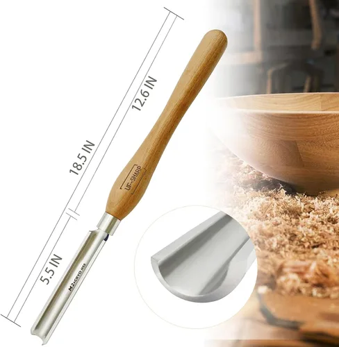 Miniatura 2 de Gouge de desbaste de husillo de 1 pulgada para torno de madera, herramientas de torneado de madera M2 Cryo HSS con mango de madera de haya