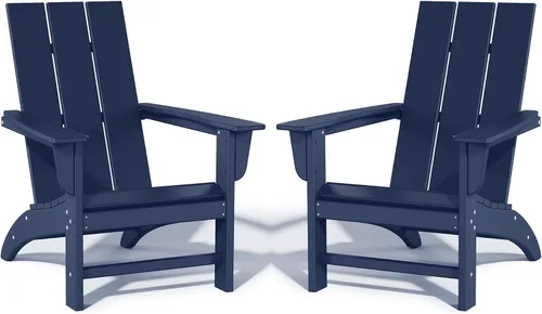 Miniatura 23 de Silla Adirondack de Madera Sintética Adiromoti, Sillas de Patio Resistente a Todo Clima, Aspecto de Madera, Silla Pre-Ensamblada para Fuego al Aire