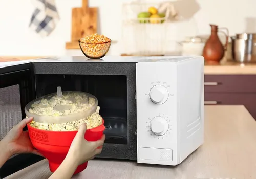 Miniatura 9 de The Original Korcci - Palomitas de maíz de silicona para microondas, para microondas, cuenco plegable para hacer palomitas de maíz, no requiere Rojo