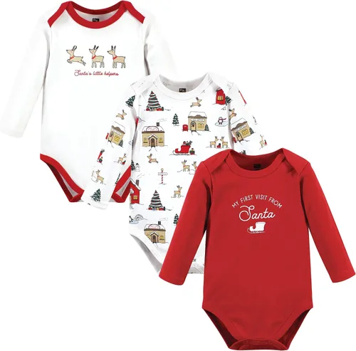 Miniatura 138 de Hudson Baby Body unisex de algodón de manga larga para bebé, leopardo rosa rojo