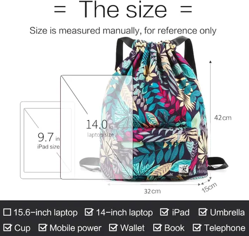 Miniatura 7 de Bolsa impermeable con cordón para ir al gimnasio o la playa, o practicar deportes, unisex