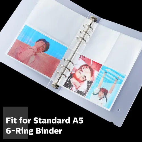 Miniatura 6 de 60 piezas de bolsillos transparentes para carpeta A5, fundas para tarjetas de 4/2/1, bolsas para álbum de fotos, carpeta para documentos, fundas