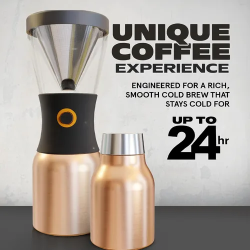 Miniatura 2 de asobu Cafetera de preparación fría, galardonada cafetera aislada de 40 onzas con jarra portátil de acero inoxidable – Ganadora número 1 del festival