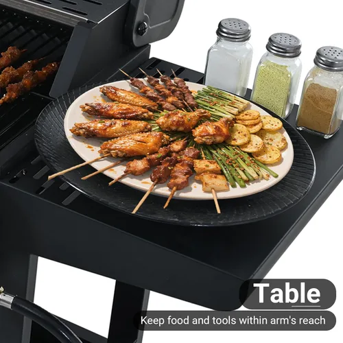Miniatura 4 de Endark 4 quemadores Parrilla de barbacoa de hierro fundido multiusos de 34,000 BTU Perfecta para cocinar al aire libre, jardín, junto a la Negro