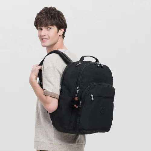 Miniatura 4 de Kipling Mochila para laptop Seúl extra grande de 17 pulgadas para mujer, duradera, espaciosa con correas acolchadas para el hombro, bolsa escolar