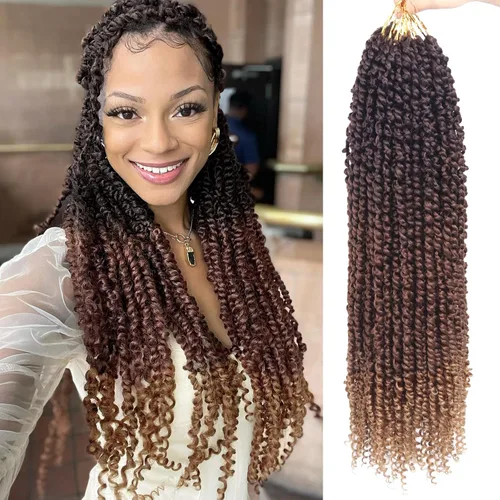 Miniatura 67 de Bileaf Cabello de Ganchillo Passion Twist Pre-retorcido de 10 Pulgadas, 8 Paquetes de Ganchillo Passion Twist, Cabello Corto Passion Twist