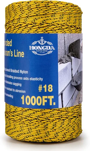 Miniatura 14 de HONGDA Líneas de cuerda de mampostería profesional, 500 pies #18 línea de albañilería de nailon trenzado unido, cuerda duradera y versátil