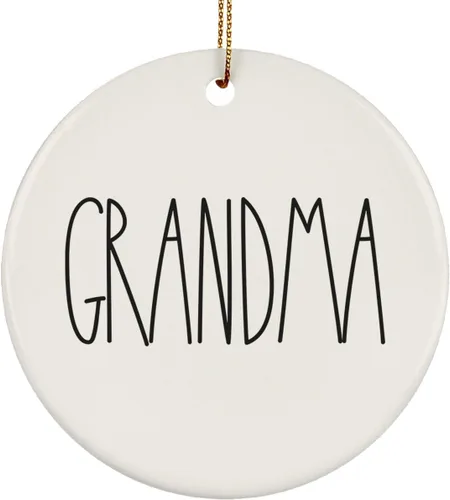 Miniatura 43 de Adorno familiar de Navidad, regalos de hija, hijo, adorno de círculo de cerámica de 3 pulgadas para colgar en el árbol – Día de la Madre