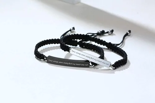 Miniatura 24 de Pulsera de urna personalizada para cenizas, recuerdos de joyería de cremación para mujeres y hombres, pulsera ajustable de cuerda tejida hecha a