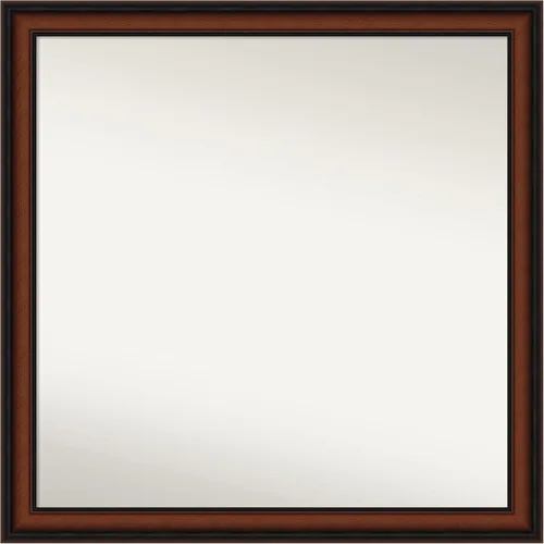 Miniatura 443 de Amanti Art Espejo de pared personalizado no biselado (24 x 27 pulgadas), marco estrecho de nogal chipre - varios tamaños personalizados - Espejo