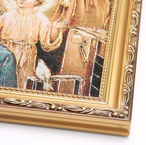 Miniatura 6 de HZMAN Pintura de Jesús María y José de la Santa Familia, tejido retro hecho a mano, póster de personaje de la familia sagrada para pared, marcos