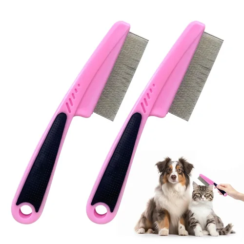 Miniatura 8 de 2 piezas de peines antipulgas para perros y gatos, peine multifuncional mejorado para mascotas, peine antipulgas para eliminación de pelo, cepillo