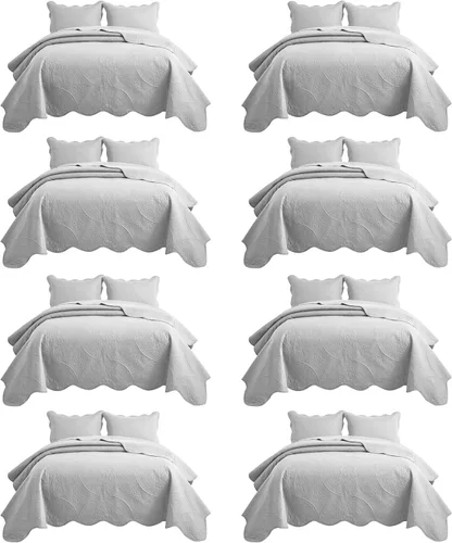 Miniatura 86 de IR Imperial Rooms Velvet Twin Quilt Bedspread Comforter Bedding Set 2 Pcs Diamond Pattern - (68"x86") Bedspread Coverlet + 1 Pillow Shams