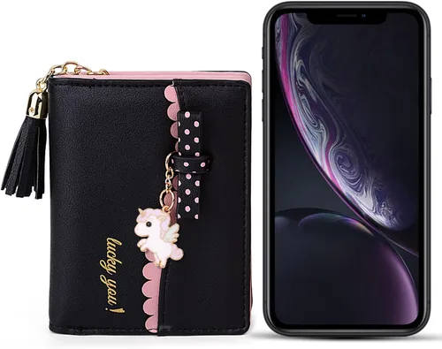 Miniatura 6 de UTO Wallet for Girls Cute Leather Vegan Small Women Tassel Pendant Card Holder Kawaii Coin Purse 1095