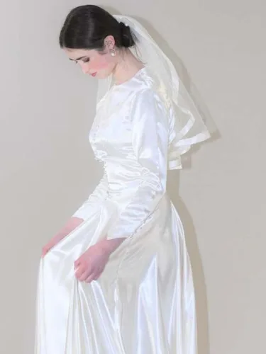 Miniatura 2 de Latious Velo de tul para novia de boda velo de tul marfil con borde de cinta simple con peine velo corto de despedida de soltera para novias y flores