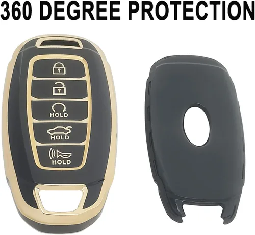 Miniatura 2 de Funda para llavero compatible con Hyundai Palisade Accent Azera Elantra GT Grandeur I30 IG IX35 Kona Santa Fe Solaris Smart Remote Holder Protector