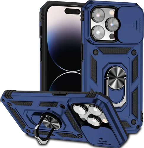 Miniatura 14 de Funda magnética compatible con iPhone 14 Pro de 6.1 pulgadas, funda magnética para iPhone 14 Pro con cubierta de cámara y soporte de grado militar