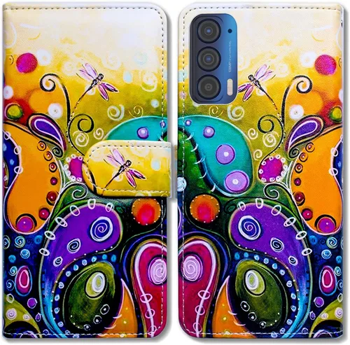 Miniatura 15 de Bcov Funda para Motorola Edge 2021, funda de piel con tapa para teléfono móvil con ranura para tarjeta y soporte para Motorola Moto Edge 2021