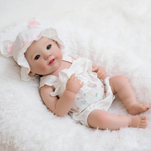 iCradle Preciosa muñeca realista de 19 pulgadas, muñeca de bebé recién nacida de cuerpo completo de vinilo de silicona de aspecto real, muñeca