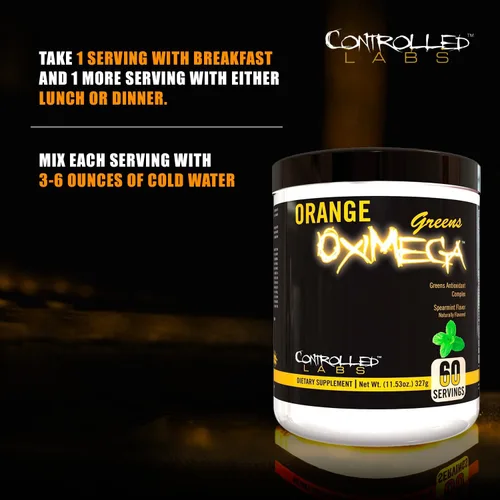 Miniatura 4 de Controlled Labs Menta verde naranja OxiMega Greens- 0.72 lb