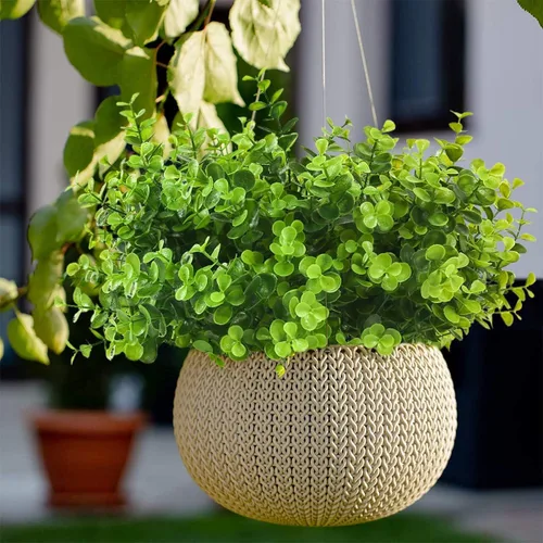 Miniatura 4 de Flores artificiales para exteriores, 8 paquetes de flores falsas resistentes a los rayos UV, flores sintéticas de plástico para exteriores, plantas