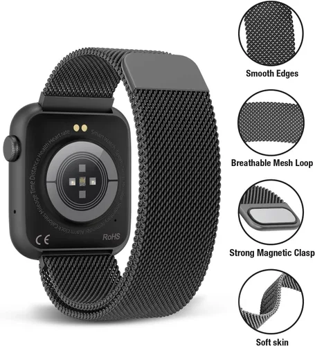 Miniatura 2 de EarlySincere Relojes inteligentes para hombres y mujeres, presión arterial, pantalla táctil completa HD de 1.9 pulgadas, monitor de actividad física