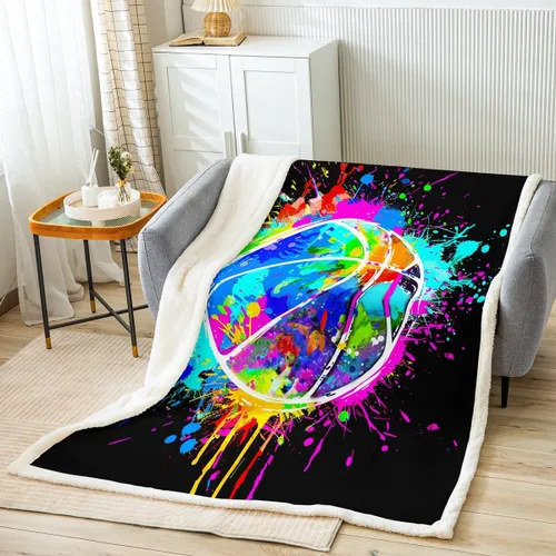 Miniatura 30 de Manfei Manta a cuadros con temática deportiva de béisbol para niños, adolescentes, decoración de habitación, guantes de bate de béisbol, manta
