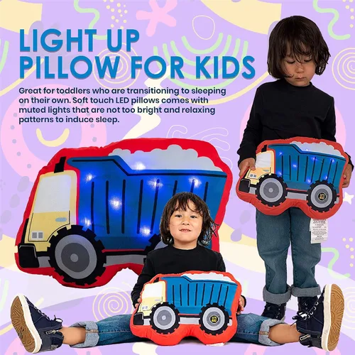 Miniatura 3 de Unicorns & Robots Almohada iluminada para niños, luz nocturna LED de felpa para niños y niñas, certificado Oeko TEX, juguete iluminado para dormir