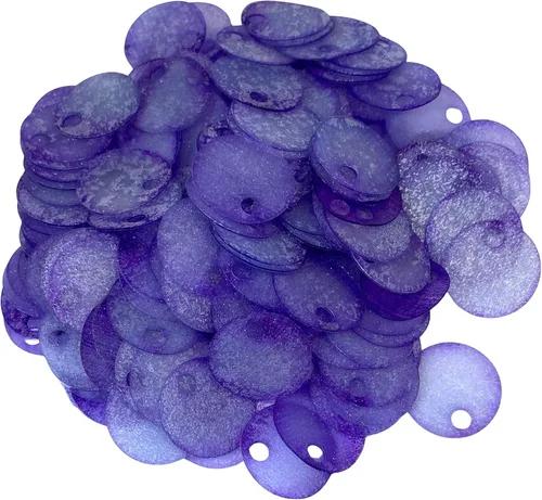 Miniatura 30 de Paillettes de lentejuelas redondas planas de 0.787 in, 285 piezas de 0.78 pulgadas, agujero de 0.78 pulgadas, surtido de lentejuelas acrílicas, 1,76