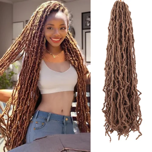 Trenzas de ganchillo sintéticas de 36 pulgadas, 6 paquetes de trenzas de ganchillo súper largas de diosa, cabello rizado, ondulado, suave, trenzado