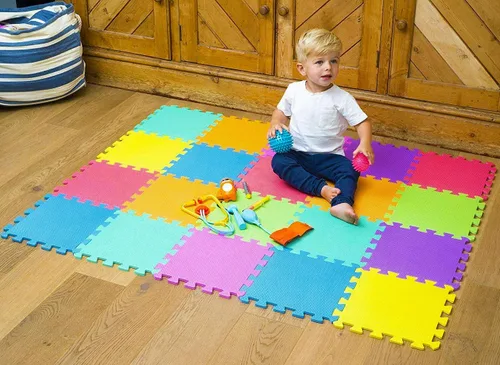Miniatura 2 de Kangler Alfombrillas de Juego de Rompecabezas para Niños, 20 Piezas de Baldosas de Piso de Espuma Extra Grandes y Coloridas, Alfombrillas de Piso