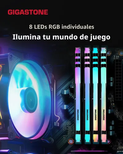 Miniatura 3 de RAM DDR4 RGB: GIGASTONE Game TURBO 32GB Kit (2 x 16 GB) DDR4 3200 MHz PC4-25600 CL16-18-18-40 Intel XMP 2.0 AMD Ryzen 1.35V UDIMM 288 Pin Unbuffered