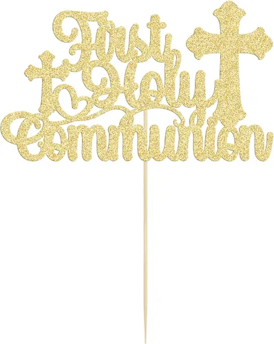 Miniatura 3 de Gyufise Decoración para pastel de primera comunión para bautismo cristiano, decoración religiosa de Dios bendiga Baby Shower para niños, decoración