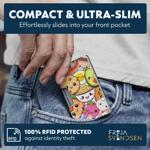 Miniatura 10 de Cartera de aluminio impresa 2.5D para hombres: clip delgado para dinero y tarjetero con barniz selectivo táctil. Bloqueo RFID mejorado, compacto