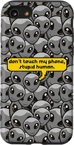 Miniatura 17 de Funda para iPhone 13 Pro Alien Dont Touch My Phone Stupid Human Funny Space Lover Case