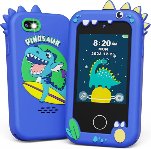 Miniatura 5 de KOKODI Teléfono inteligente para niños, pantalla táctil HD con doble cámara para niños, regalos de cumpleaños de Navidad, dinosaurio, teléfono