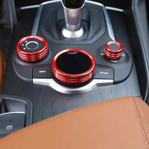 Miniatura 6 de Aleación de aluminio para consola central interior de automóvil, perilla multimedia, accesorio para Alfa Romeo Giulia Stelvio 2017-2020