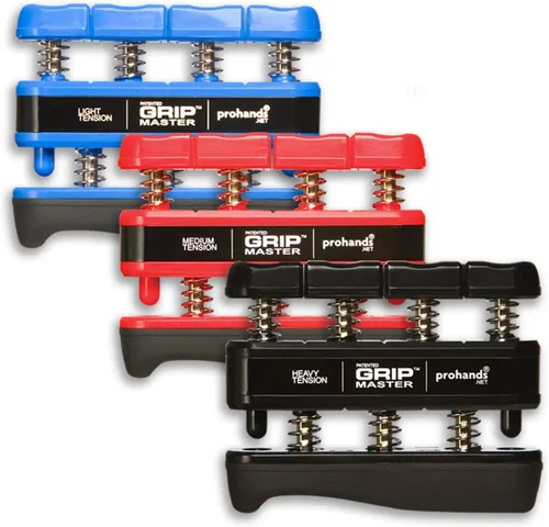 Miniatura 15 de Prohands Gripmaster - Ejercitador de mano (fortalecedor de agarre de mano), con resorte, sistema de pistón de dedos, aislamiento y ejercicio de cada