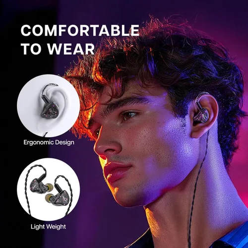 Miniatura 4 de Linsoul ZiiGaat x Fresh Reviews Arete in Ear Monitor, 1DD+4BA Hybrid Earphone IEM, auriculares para juegos con cable, monitor de estudio tuning