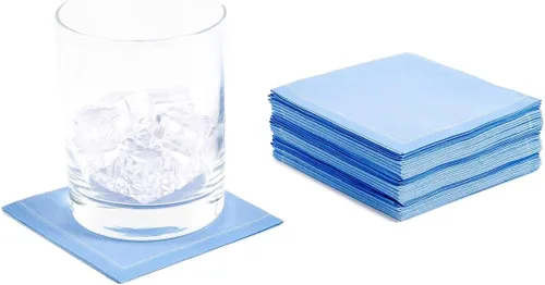 Miniatura 24 de Five Star Napkins Servilletas plegables de algodón para cóctel, bebidas, postres, bares, fiestas, eventos, vacaciones, bodas, fiestas, 8 x 8 Azul