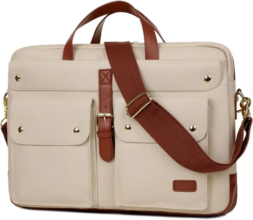 Baosha Cuero vegano 17 pulgadas ordenador portátil bolsa mensajero maletín para mujeres elegante BC-07